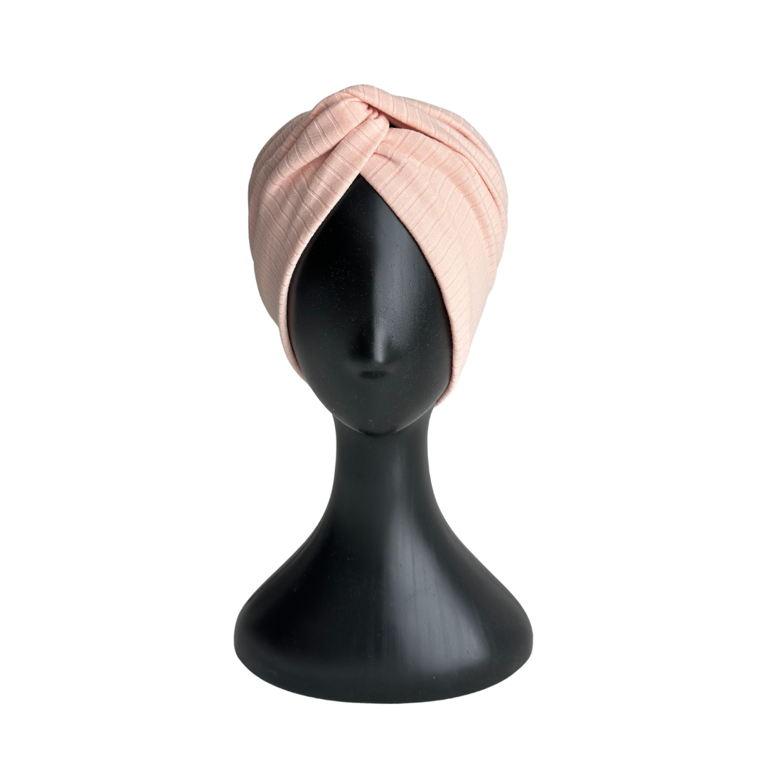 STIRNBAND / Turban Haarband aus Ripp-Jersey / pfirsich