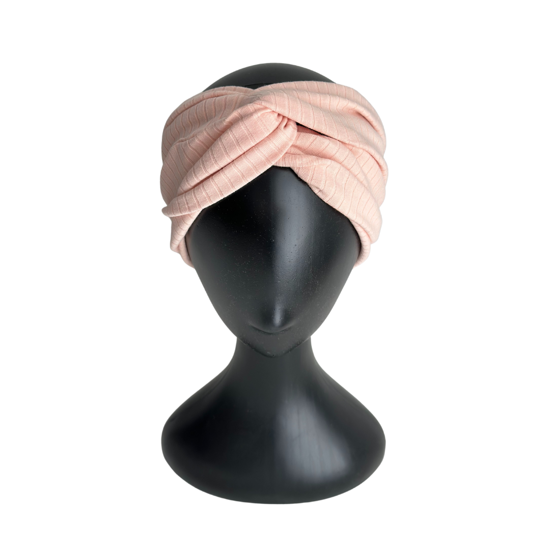 STIRNBAND / Turban Haarband aus Ripp-Jersey / pfirsich