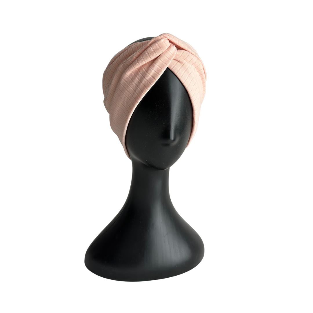 STIRNBAND / Turban Haarband aus Ripp-Jersey / pfirsich